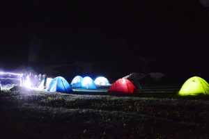 Tobavarchkhili Tents at night
